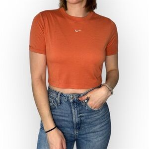 Nike Orange Short Sleeve Crop T-Shirt